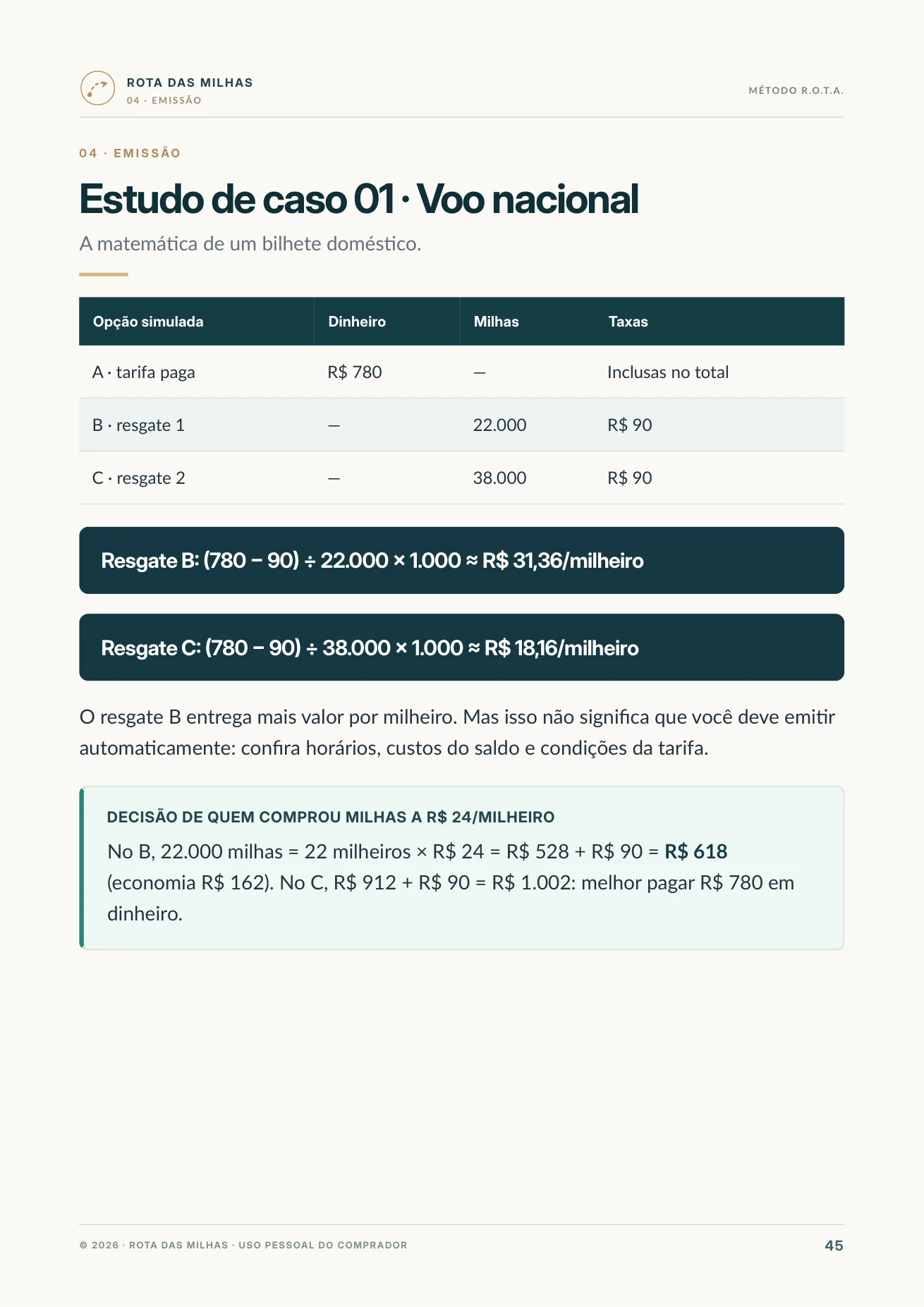 Matemática de um bilhete doméstico